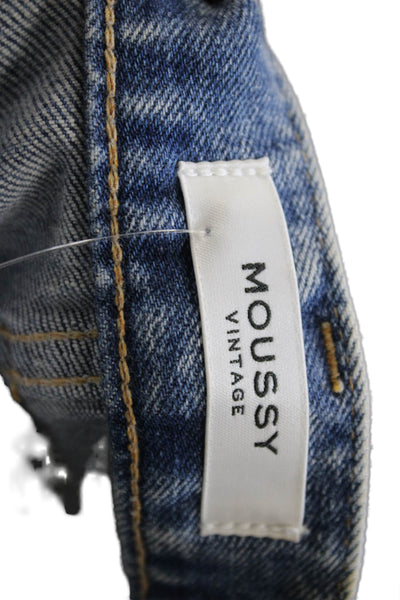 Moussy Womens Ankle Cropped Denim Jeans Blue Mid Rise 26 Inseam Size 24