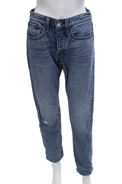 Rag & Bone Womens Cropped Straight Jeans Blue 100% Cotton Mid Rise Size 23