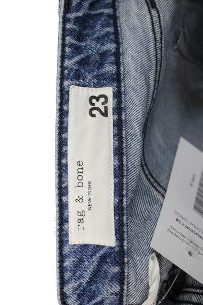 Rag & Bone Womens Cropped Straight Jeans Blue 100% Cotton Mid Rise Size 23