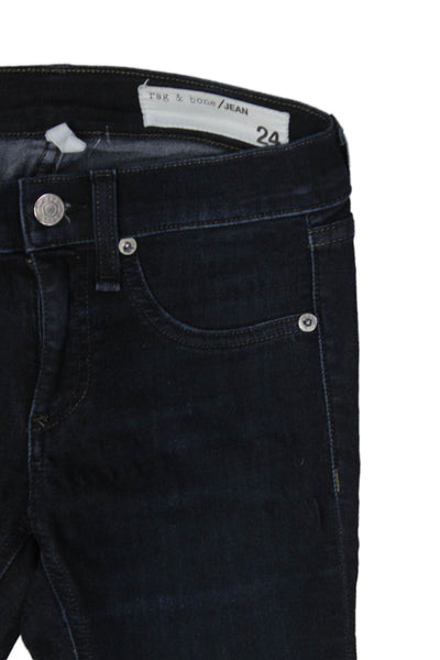Rag & Bone Jean Women Skinny Jeans Dark Blue Mid Rise 27in Inseam Size 24