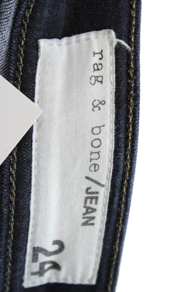 Rag & Bone Jean Women Skinny Jeans Dark Blue Mid Rise 27in Inseam Size 24