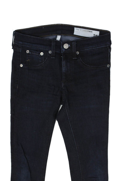 Rag & Bone Jean Womens Skinny Dark Blue Jeans Size 24