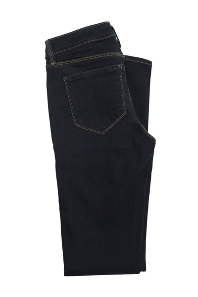 L Agence Women High Rise Skinny Jeans Dark Blue Size 23