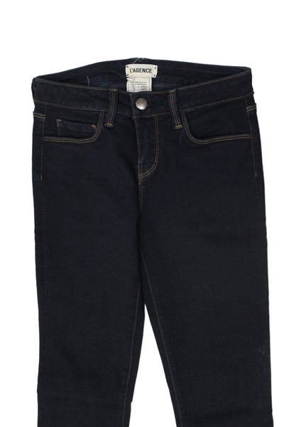 L Agence Women High Rise Skinny Jeans Dark Blue Size 23