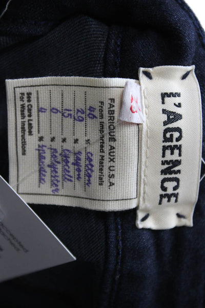 L Agence Women High Rise Skinny Jeans Dark Blue Size 23