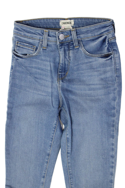L Agence Women Skinny Jeans Light Blue High Rise Designer Size 23