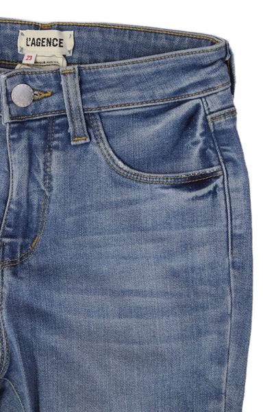 L Agence Women Skinny Jeans Light Blue High Rise Designer Size 23