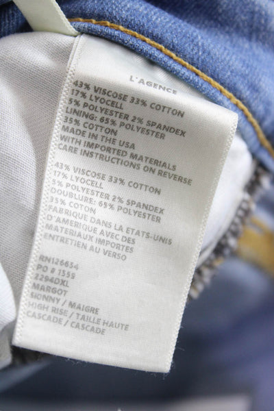 L Agence Women Skinny Jeans Light Blue High Rise Designer Size 23