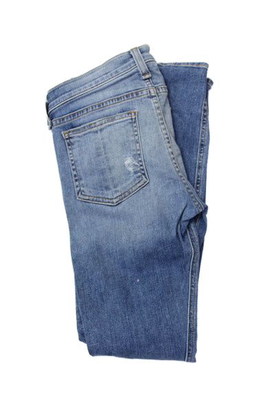Rag & Bone Jean Womens Skinny Jeans Blue Button Petite Size 23