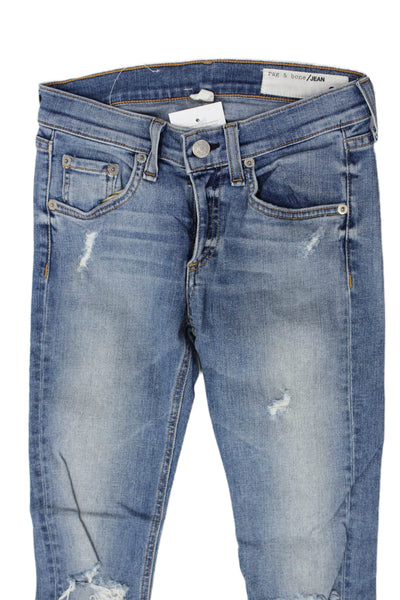 Rag & Bone Jean Womens Skinny Jeans Blue Button Petite Size 23