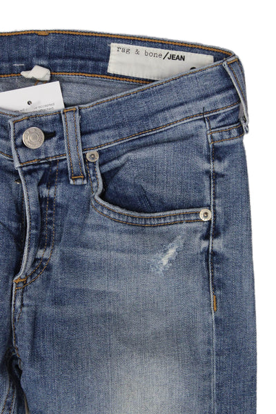 Rag & Bone Jean Womens Skinny Jeans Blue Button Petite Size 23