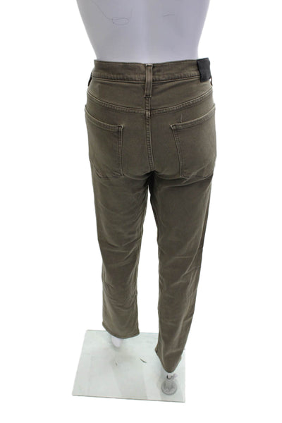 Paige Mens Chino Khakis Pants Brown Mid Rise 30in Inseam Size 31