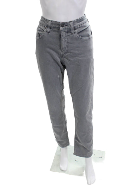 Paige Unisex Cropped Denim Dress Pants Gray Mid Rise Inseam 30 Size 31