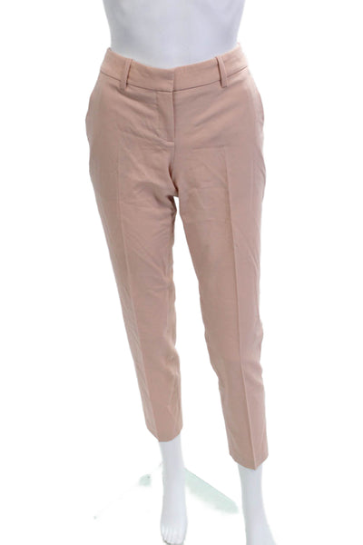 Theory Women Ankle Cropped Dress Pants Beige Virgin Wool Size 28