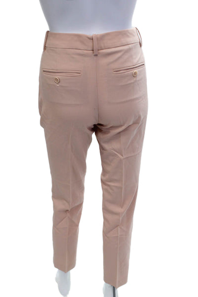 Theory Women Ankle Cropped Dress Pants Beige Virgin Wool Size 28