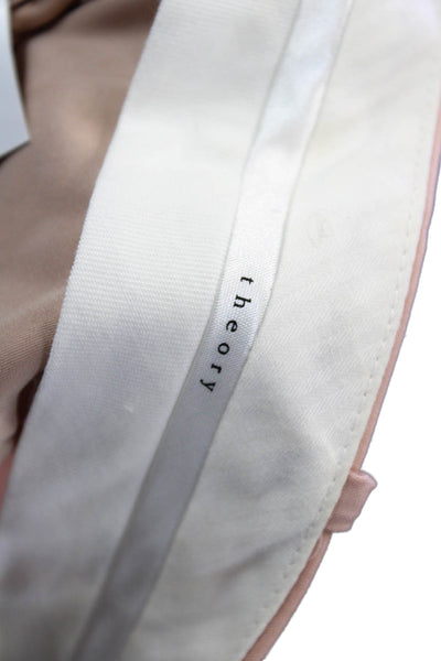 Theory Women Ankle Cropped Dress Pants Beige Virgin Wool Size 28