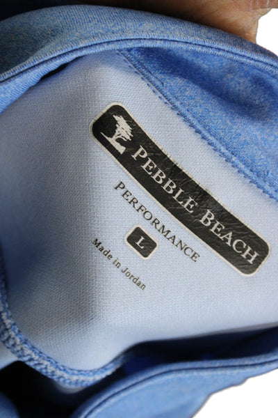 Pebble Beach Collection Mens Blue Mock Neck Pullover Sweatshirt Size L