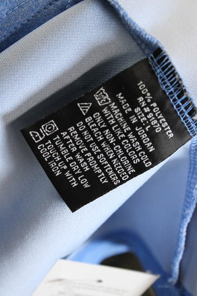 Pebble Beach Collection Mens Blue Mock Neck Pullover Sweatshirt Size L