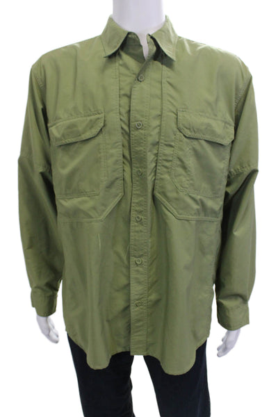 Royal Robbins Mens Green Point Collar Button-Up Long Sleeve Shirt Size L