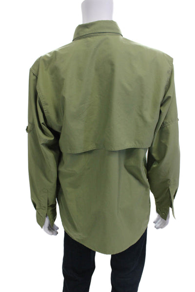Royal Robbins Mens Green Point Collar Button-Up Long Sleeve Shirt Size L