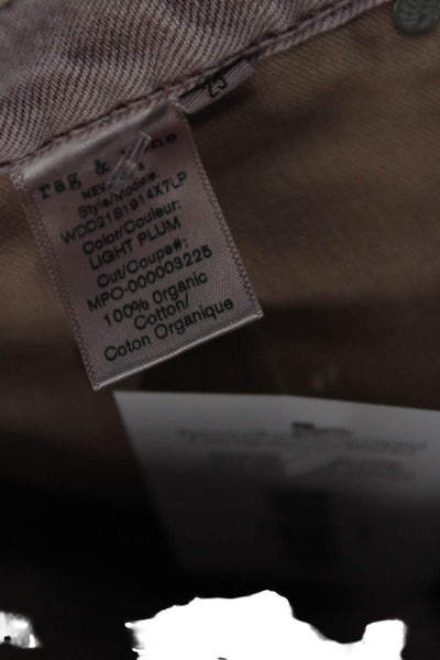 Rag & Bone Womens Pink Organic Cotton 90s Button Shorts Size 25