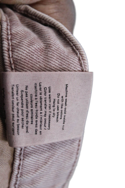 Rag & Bone Womens Pink Organic Cotton 90s Button Shorts Size 25