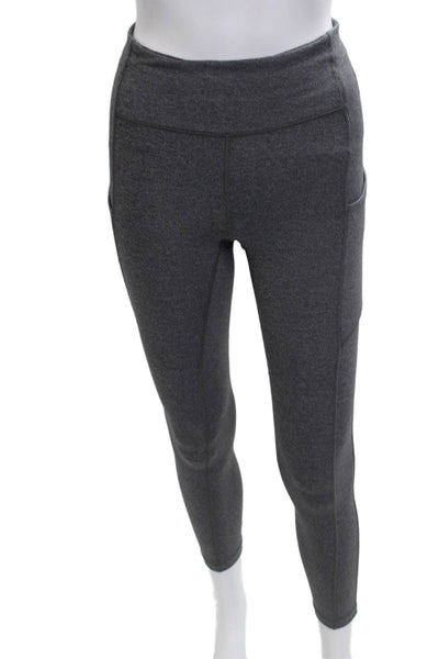 Lululemon Womens Dark Gray Nylon Ankle Leggings Zip Closure Size 4