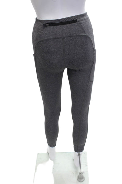 Lululemon Womens Dark Gray Nylon Ankle Leggings Zip Closure Size 4