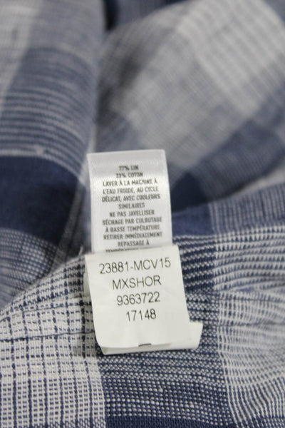 Bonobos Mens Cotton Collared Long Sleeve Plaid Button Down Blue Size M