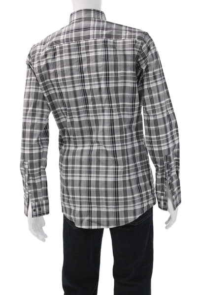 Hugo Hugo Boss Mens Cotton Collared Long Sleeve Button Down Shirt Gray Size M