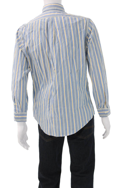 Ralph Lauren Mens Cotton Collared Plaid Button Down Shirt Blue Size M
