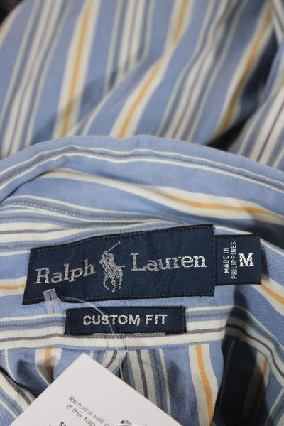 Ralph Lauren Mens Cotton Collared Plaid Button Down Shirt Blue Size M