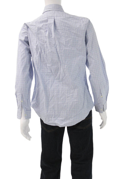 Ralph Lauren Mens Plaid Print Button Down Shirt Blue Size M