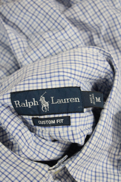 Ralph Lauren Mens Plaid Print Button Down Shirt Blue Size M
