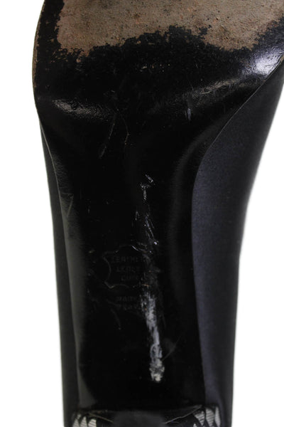 Charles Jourdan Paris Womens Geometric Metallic Detail Heels Black Size 8.5