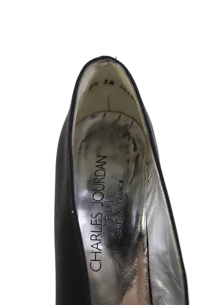 Charles Jourdan Paris Womens Geometric Metallic Detail Heels Black Size 8.5