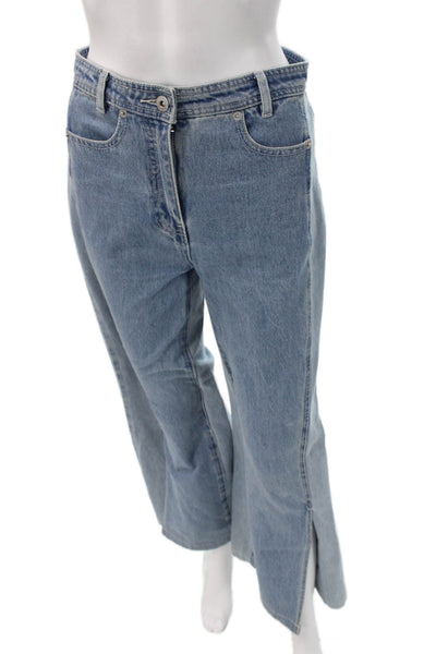 Something Navy Womens Wide Leg Jeans Light Blue High Rise Size 4