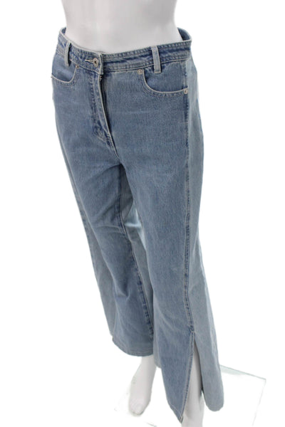 Something Navy Womens Wide Leg Jeans Light Blue High Rise Size 4