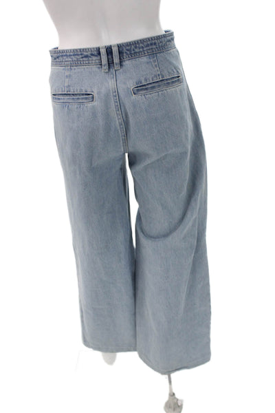 Something Navy Womens Wide Leg Jeans Light Blue High Rise Size 4