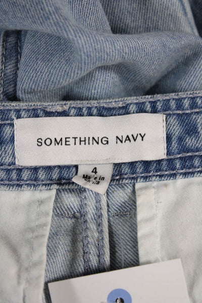 Something Navy Womens Wide Leg Jeans Light Blue High Rise Size 4