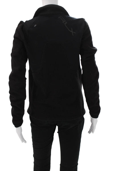 RLX Ralph Lauren Women Windbreaker Black Collared Zip Polyester Size M