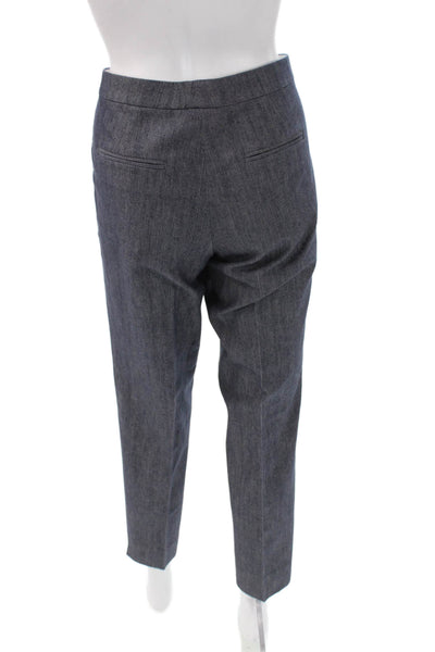 Etro Milano Womens Ankle Dress Pants Dark Gray Wool Solid Button Size 44