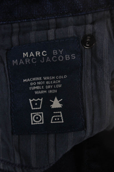 Marc By Marc Jacobs Unisex Dark Blue Cotton Stretch Designer Shorts Size 2