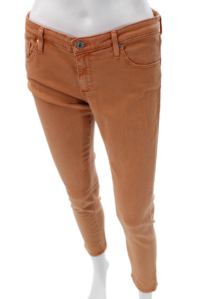 AG Adriano Goldschmied Womens Cropped Ankle Tan Pants Size 30