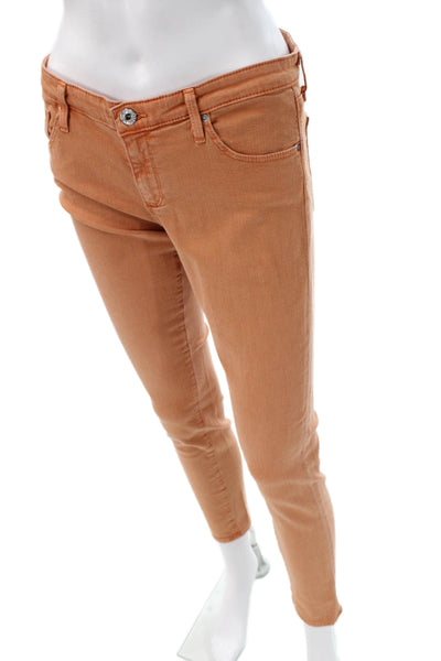 AG Adriano Goldschmied Womens Cropped Ankle Tan Pants Size 30