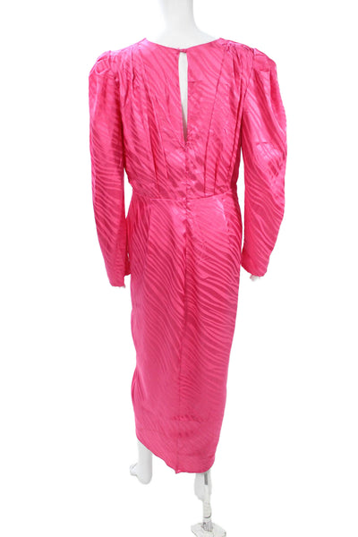 Torn by Ronny Kobo Women Wrap Dress Pink Striped VNeck Size L