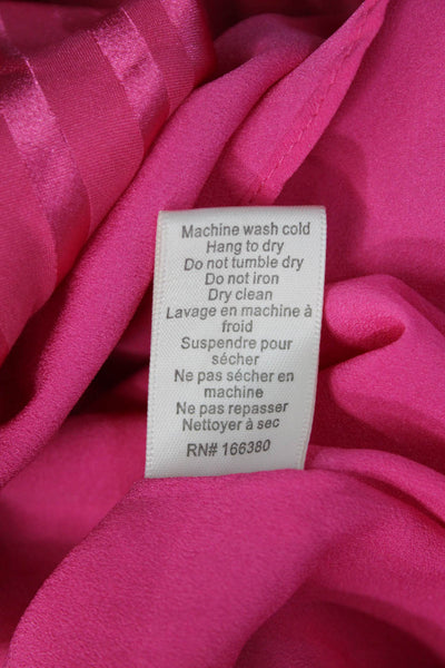 Torn by Ronny Kobo Women Wrap Dress Pink Striped VNeck Size L