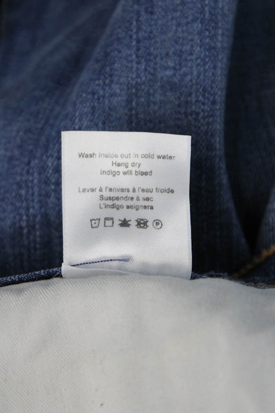 Veronica Beard Womens Cropped Flared Dark Blue Jeans High Rise Button Size 28