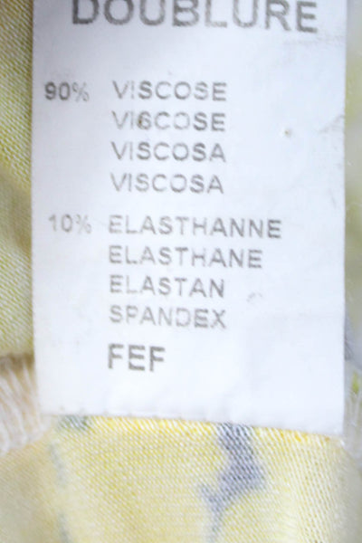 Cacharel Women Yellow Striped Viscose Camisole Sleeveless Size S