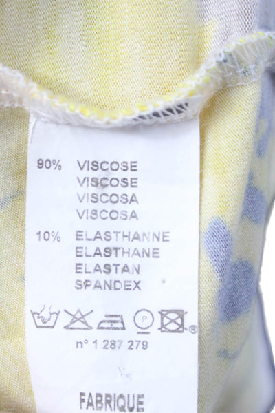 Cacharel Women Yellow Striped Viscose Camisole Sleeveless Size S